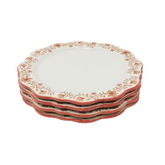 10.5" Flower Ceramic Plates, 4ct. by Celebrate It™